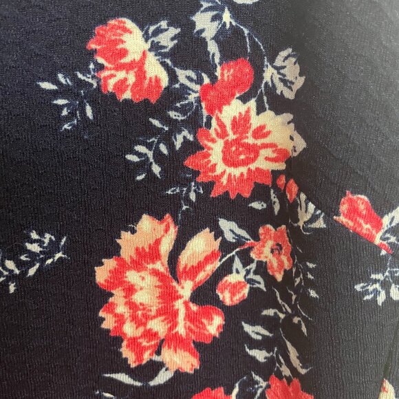 Rewind Women's Size M Floral Fit & Flare Dress Navy Wedding Festival Party - Picture 7 of 12